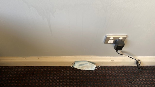 A returned traveller quarantined at Rydges found a discarded face mask on the floor of his room when he checked in.