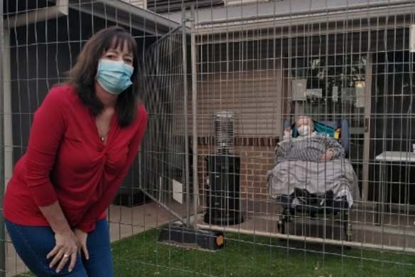 Liz Lane visiting her mother Rose at Newmarch House on Thursday. She fears her visits bring her mother little comfort.
