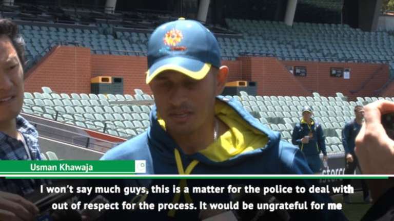 Appeal for privacy: Australian batsman Usman Khawaja makes a statement regarding his brother's arrest.