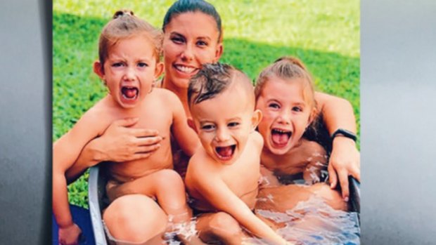 Hannah with her children (from left: Laianah, Trey and Aaliyah). 