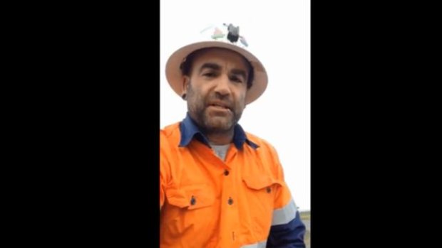 Former coal miner Micah Weekes copped an earful after he illegally boarded a coal train to stop it from leaving Newcastle.