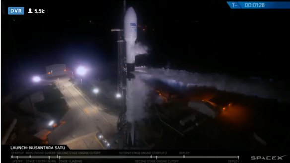 SpaceX launches a Falcon 9 rocket from Cape Canaveral with a lunar lander. 
