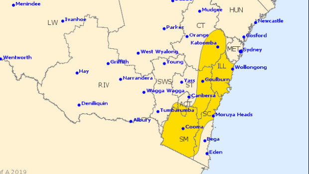 The Bureau of Meteorology severe weather warning for Friday.