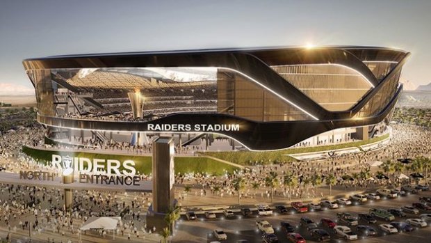 An artist impression of Raiders Stadium in Las Vegas.