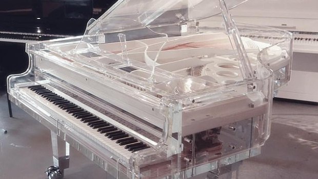 An acrylic see-through piano made by Crystal Music and costing anywhere from $US175,000 to $US 1million.