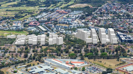 An artist’s impression of Meriton’s development proposal for Little Bay.