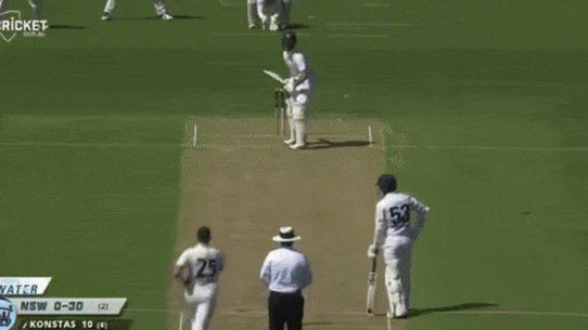 Sam Konstas is bowled by Scott Boland at the SCG.