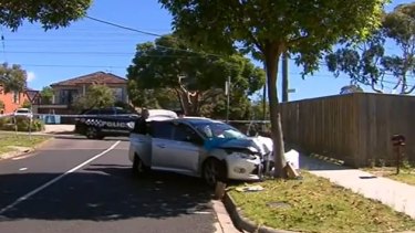 Courtney Pollard crashed her car into a tree in this Burwood street.