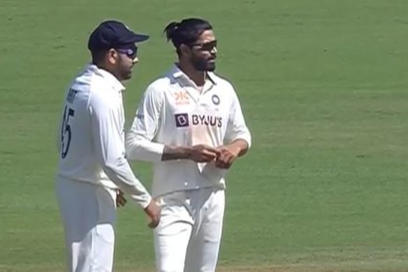 Indian spinner Ravi Jadeja rubbed a mystery substance into his spinning finger during the opening day of the first Test in Nagpur.