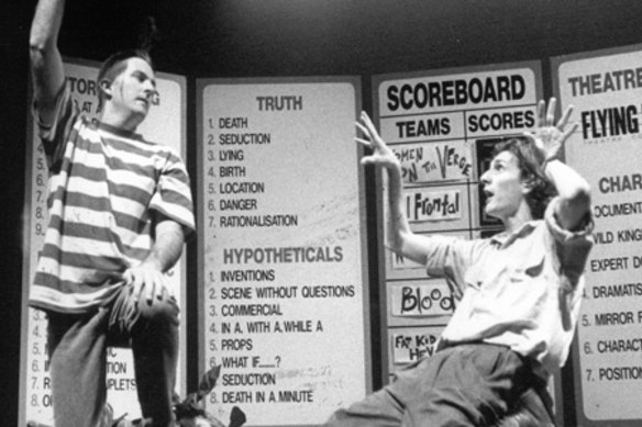 Comedians Colin Lane (l) and Frank Woodley at St Martins in the 1980s.