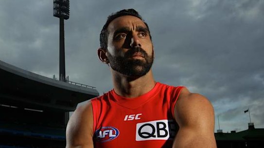 Sad farewell: Swans great Adam Goodes.
