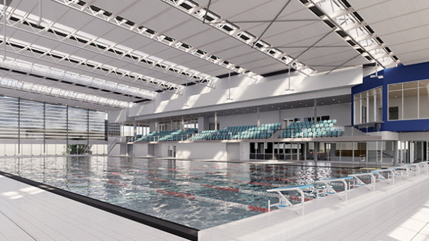 An artist's impression of Caulfield Grammar School's new aquatic and wellbeing centre.
