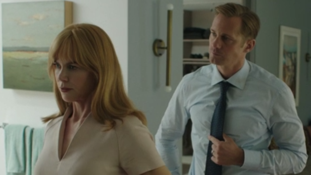 Nicole Kidman with her on-screen husband Alexander Skarsgard in Big Little Lies. 