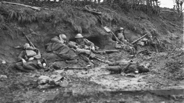 The dead and wounded on Broodseinde Ridge during the battle of Passchendaele