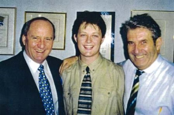 Cassel with Alan Jones and Harry M. Miller in 1997, when Cassel was on year 11 work experience.