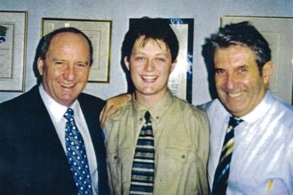 Cassel with Alan Jones and Harry M. Miller in 1997, when Cassel was on year 11 work experience.