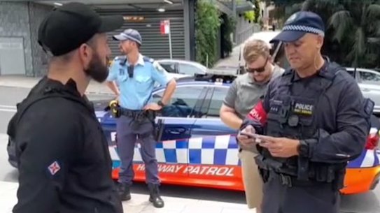 Thomas Sewell is served with an order prohibiting him from entering the City of Sydney outside North Sydney station.