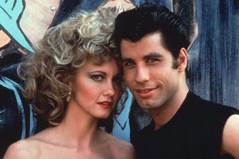 Olivia Newton-John with John Travolta in Grease.