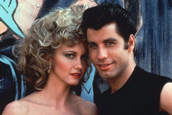 Olivia Newton-John with John Travolta in Grease.