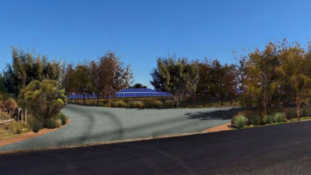 An artist's impression of the site as it will appear once screening trees have grown. 