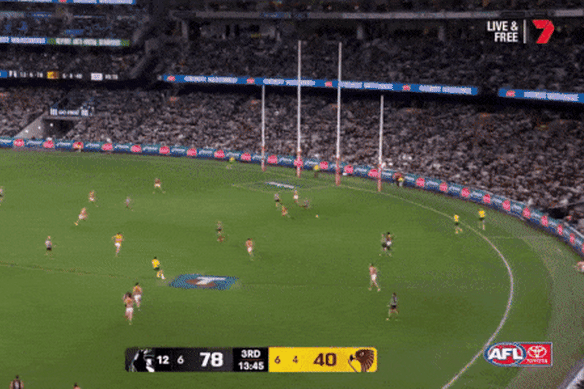 The Lloyd Meek incident from the Hawks’ clash with the Magpies.