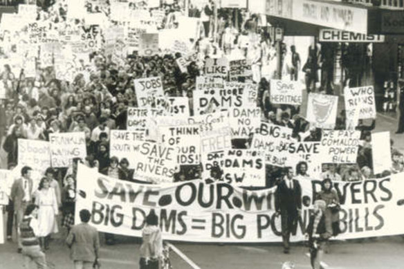 No-dams protest in Hobart in 1981.
