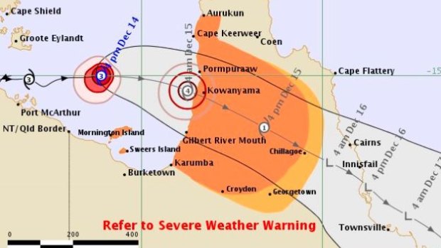 Cyclone Owen will hit land as a category 4 about 4am on Saturday before 'rapidly weakening'. 