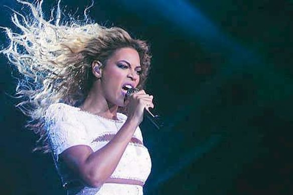Beyonce performing during her 2007 Australian tour. 