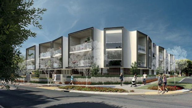 An artist's impression of the Lot 200 Ashton Avenue Claremont development, which will be built on a site formerly occupied by three old social housing properties. Two or three out of the estimated 25 one-bedroom apartments will be kept as public housing.