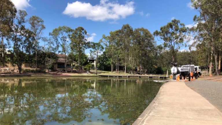 Forest Lake  on November 20, 2018 after contractors  have almost removed the salvinia weed from the lake.