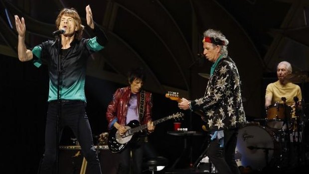 The Rolling Stones in concert at Rod Laver Arena, Melbourne, in 2014.