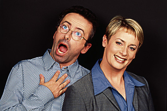 Amanda Keller with Denton – a "giant dag" she met at university (pictured in 2003). 