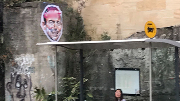 Offensive Tony Abbott signs have been spotted around Sydney's northern suburbs.