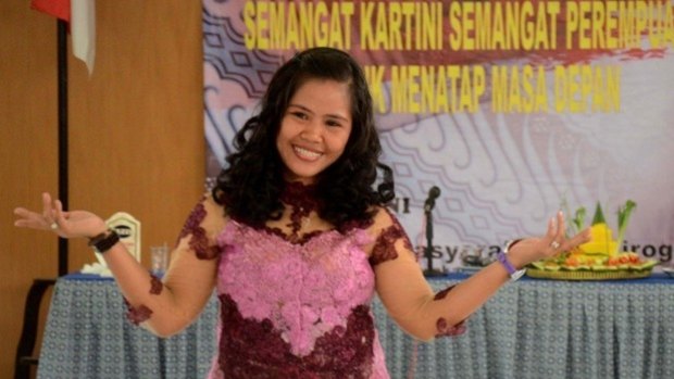Mary Jane Veloso participating in a prison fashion parade.