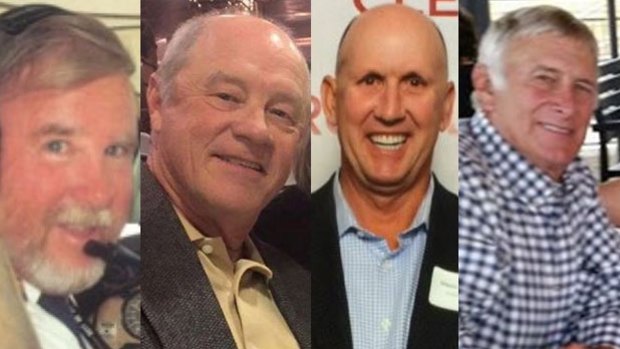 Four victims of the plane crash: Pilot Max Quartermain and golfers Russell Munsch, Glenn Garland and Greg De Haven.