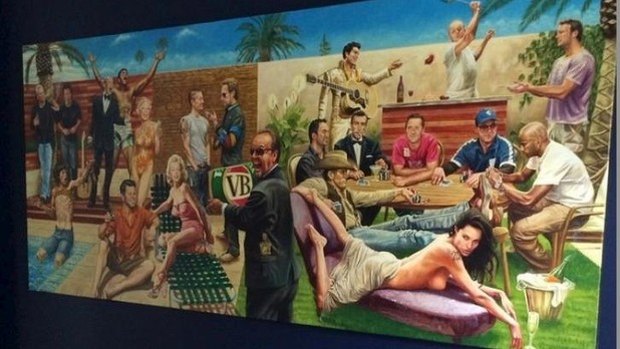 Shane Warne commissioned painting: The Ultimate Party.