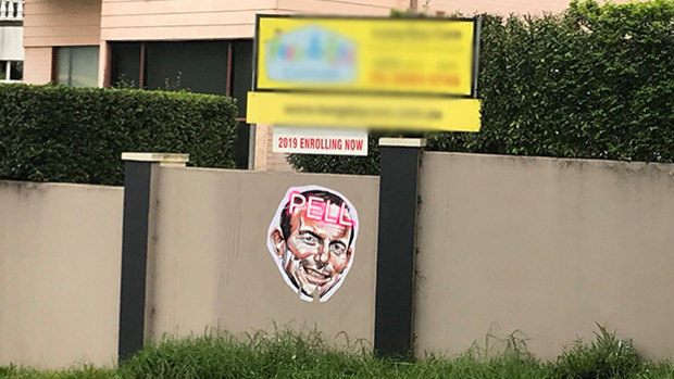 Offensive Tony Abbott signs have been spotted around Sydney's northern suburbs.