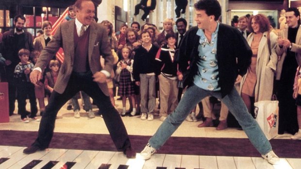 Robert Loggia and Tom Hanks in a classic scene from Penny Marshall's Big.