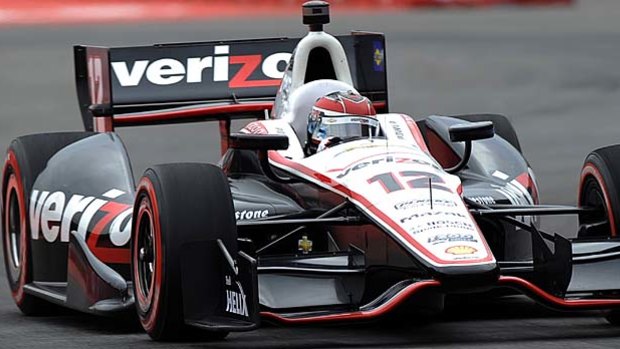 Will Power puts his foot to the pedal during the qualifying session of the Sao Paulo Indy 300.
