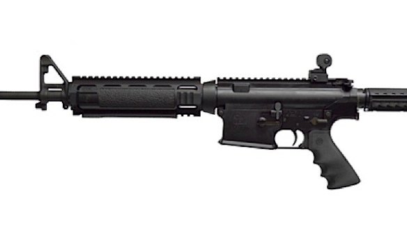 An Armalite assault rifle.