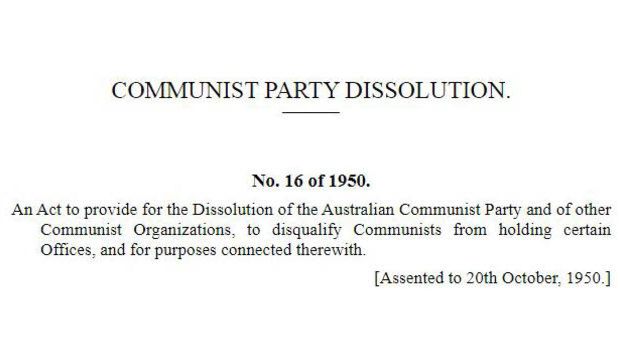 Communist Party Dissolution Act, 1950.