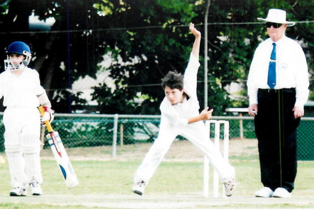 Young gun: Pat Cummins bowls for Penrith’s under-10s rep team. 