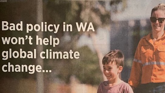 The full-page ad ran on Saturday. 