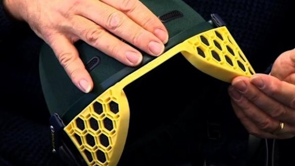 Extra protection: The Masuri StemGuard helmet that could be the model for mandatory neck guards. 