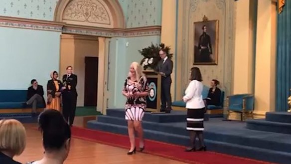 Nicola Gobbo receiving the Premier's Volunteer Champions leadership award in September last year.