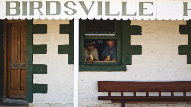 Locals have been seeking some relief from the heat at the famous Birdsville Hotel. 