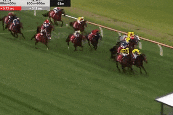 Without A Fight wins the Caulfield Cup.