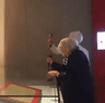The two women attempting to smash the Magna Carta.