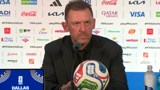 Tony Popovic speaks to media after the loss.