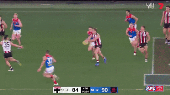 THAT mark: Nasiah Wanganeen-Milera flies high before converting his mark into a goal.